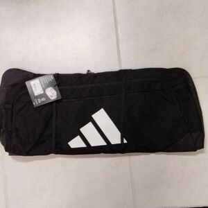 adidas Black Gym Duffel with White Logo